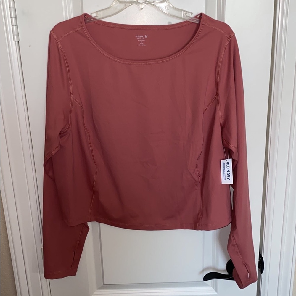 NWT Womens Old Navy Active Powersoft Go Dry Long Sleeve Cropped shirt size 2x